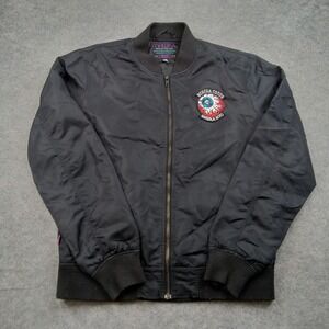 Mishka Jacket Mens‎ Medium MNWKA Black Nylon Bomber Embroidered Patch Brooklyn
